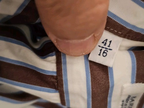 camicia a righe Barba cucita a mano taglia 16/41 - Foto 7 di 7