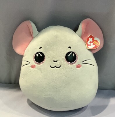 Ty Squishy Beanies Squish-A-Boo Catnip the Grey Mouse Large