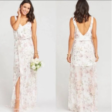 Show Me Your Mumu Kendall Wrap Maxi Dress Women's XL White Floral Forever Vine