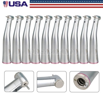 10 Dental LED 1:5 Increasing Fiber Optic Contra Angle Handpiece Upgraded 2019 US