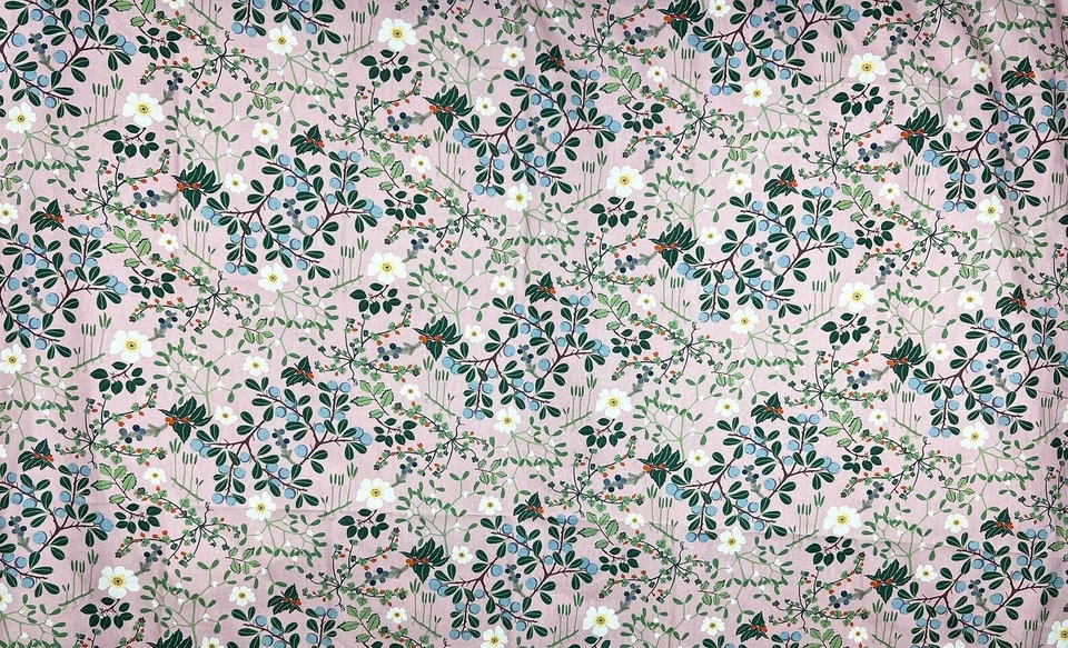 Klippan Yllefabric Blackthorn 100% cotton broadcloth fabric pink floral Scandi - Image 2 of 4