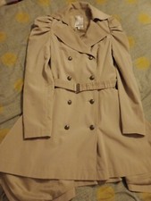 Jlo Women's Coat Raincoat Women's Coat Beige Dress Coat Beige Trench Coat Small