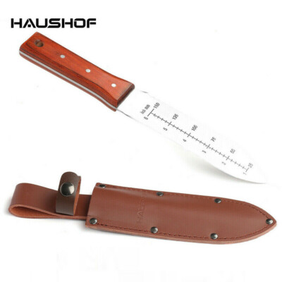 HAUSHOF Hori Hori Garden Knife Weeding Digging Tool 7'' Blade Full Tang w/ Sheath
