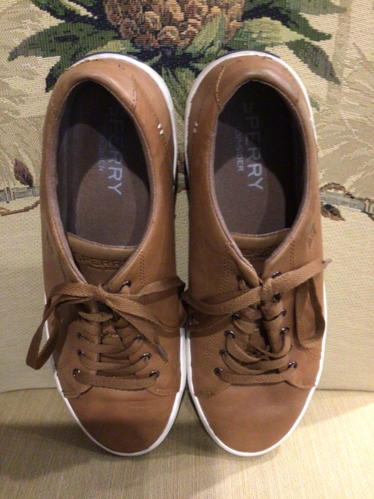 Men's Sperry Striper Leather Tan Boat Shoe Size 9.5M