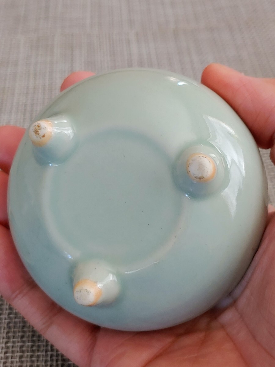 清代龙泉窑瓷香炉琴炉Antique Chinese Qing Longquan Celadon