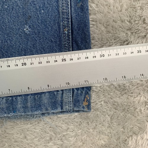 Salopette da lavoro Carhartt blu denim bavaglino da lavoro taglia 50W 32L - Foto 23 di 23