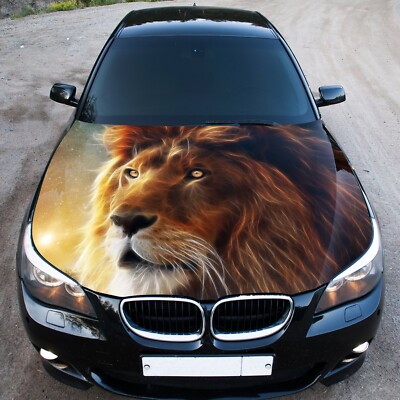 Car Hood Wrap Decal Vinyl Sticker Full Color Graphic Lion Abstract Fit Any Car X