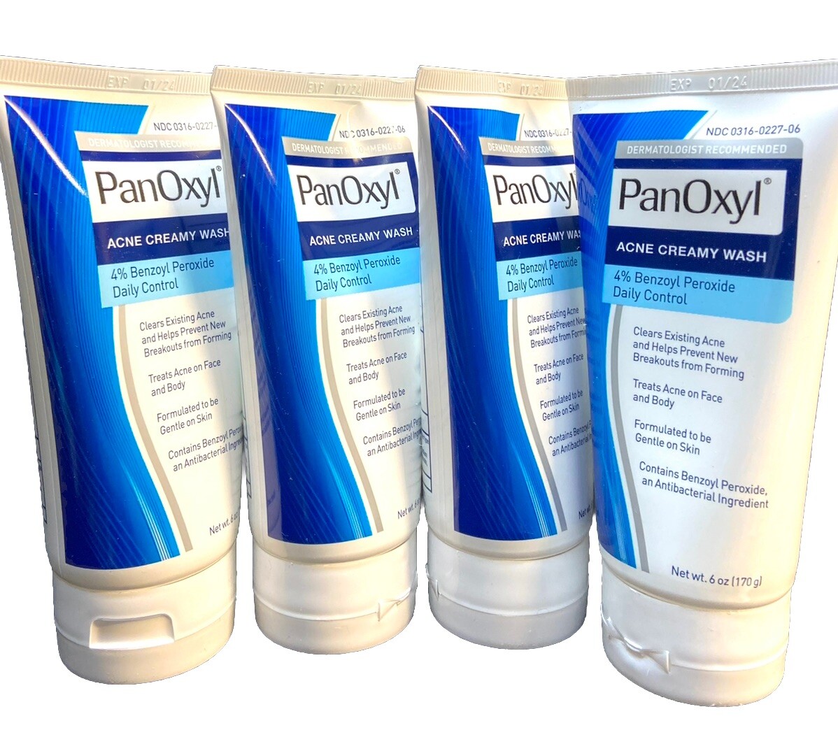 4 panoxyl acne creamy wash 6oz ea old new stock 2023