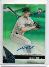 2021 Bowman Platinum Jake Eder Auto Green #'d 81/99 TOP-29 Marlins Top Prospect