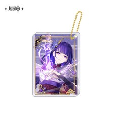 miHoYo Genshin Impact Raiden Shogun Keychain Thicken Acrylic Keyring Official