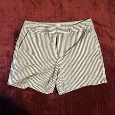 A New Day Womens Striped Shorts Size 2 Tan Cream 5 Pocket B10