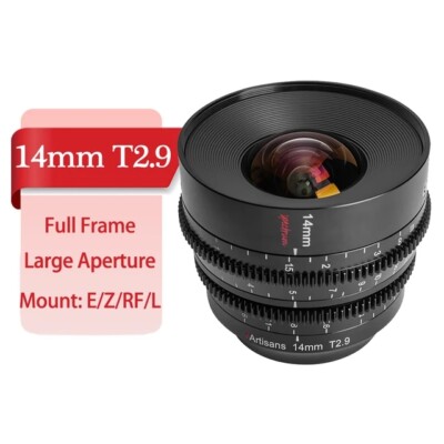 7artisans 14mm T2.9 Full Frame Ultra Wide Angle Cinema Lens for Sony E Camera