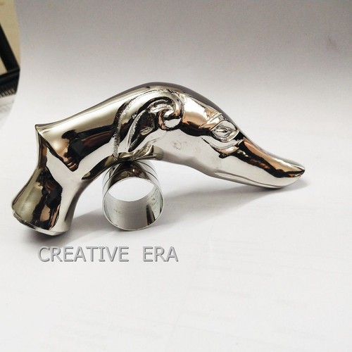 Bastone da passeggio in legno antico manico ottone cane design canna vittoriana vintage - Foto 7 di 8