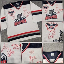 Hartford Wolf Pack Team Signed Autographed AHL Hockey Jersey Youth 14-16