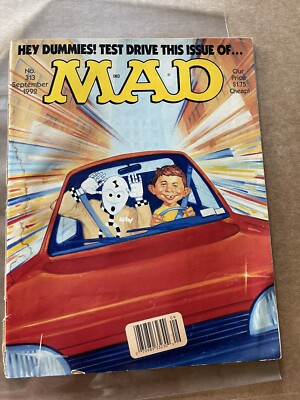 MAD Magazine #313 September 1992 Crash Test Dummies w/mailer VG Shipping incl
