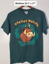 Vintage 90  s The Lion King Hakuna Matata Green Medium T-Shirt Made/USA