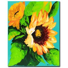 NOVAARTE quadro acrilico quadro girasoli pittura astratta arte moderna ORIGINALE