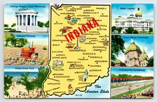 Indiana, The Hoosier State, Vintage Postcard