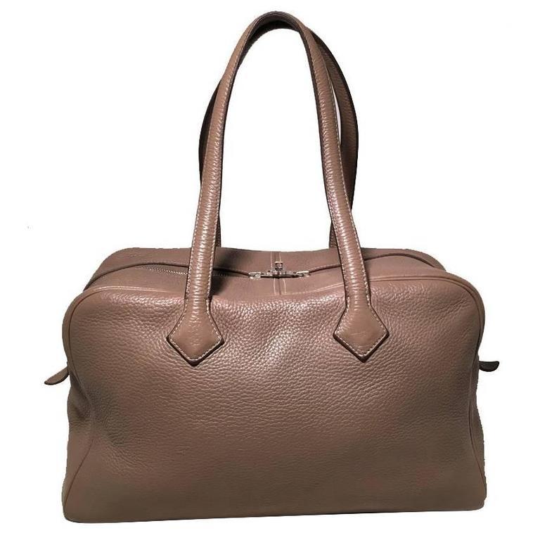 Hermes Grey Clemence Leather Victoria II 35 | eBay