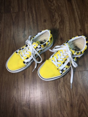 checkered vans with sunflowers