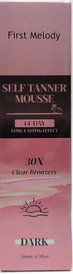 First Melody Self Tanner Mousse 14-Day Effect 30X Clear Bronzers Dark 6.7fl oz