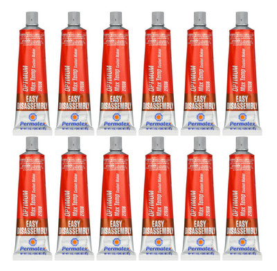 Permatex Optimum Easy-Disassembly Red RTV Silicone Gasket Maker 3 oz Tubes Case