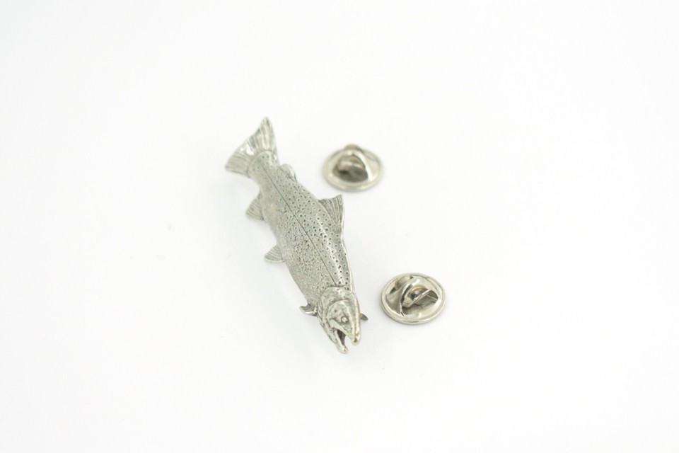 Rainbow Trout Pin, Handmade Fish Pin, Pewter, F001, 2”, Fishing Gift ...