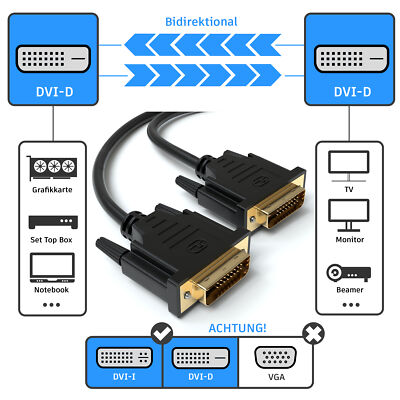 DVI Kabel DVI-D 24 1 High Speed 3D Full HD 1080p Monitor LCD LED TV Kabel 3m E - Foto 7