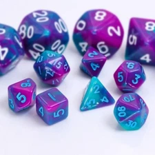 Purple and Teal Mini DnD Dice Set | Dungeons and Dragons | Miniature Dice Set