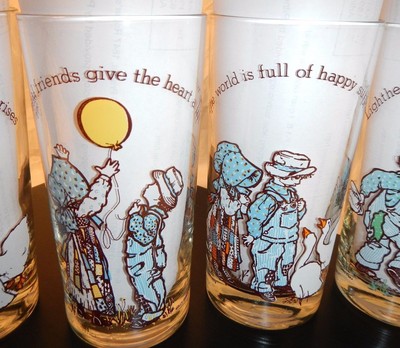 Holly Hobbie American Greetings Tumblers 1969-1978 - Set of 5 Vintage Kitchen