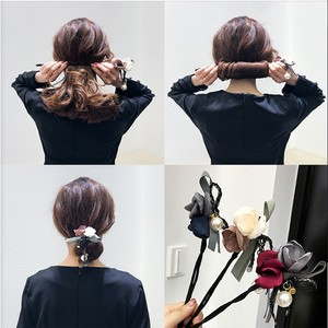 Women S Bun Scrunchies Wire Stick Ponytail Holder Hair Band Tie