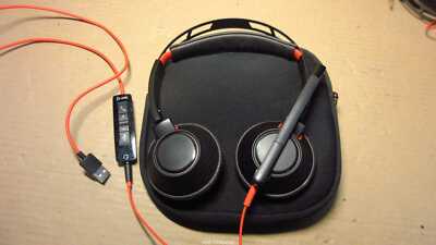 Plantronics BLACKWIRE POLY C5200 USB Headphones Headset Microphone INCL SOFTCASE