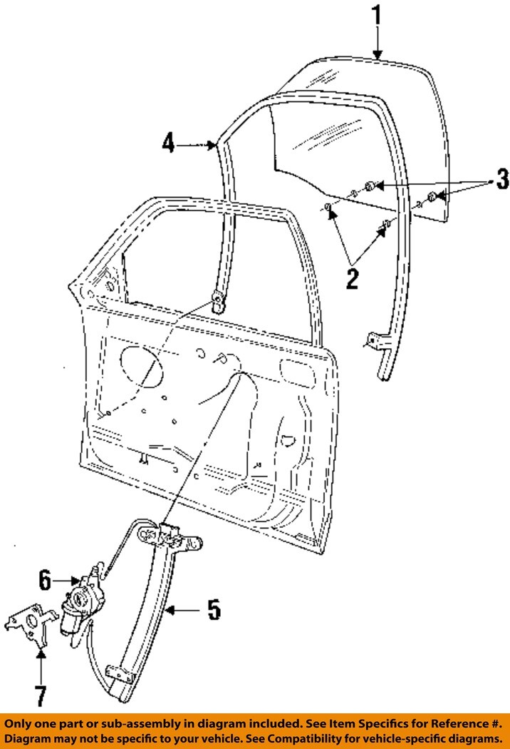 FRONT WINDOW REGULATOR CROWN VICTORIA 1357794 99 - 11 LEFT FRONT  