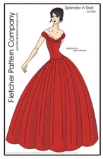 Splendor in Red Doll Clothes Sewing Pattern for Tyler Tonner