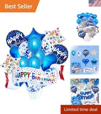 Birthday Decoration Set Colorful Happy Birthday Banner Balloon for Party Deco...