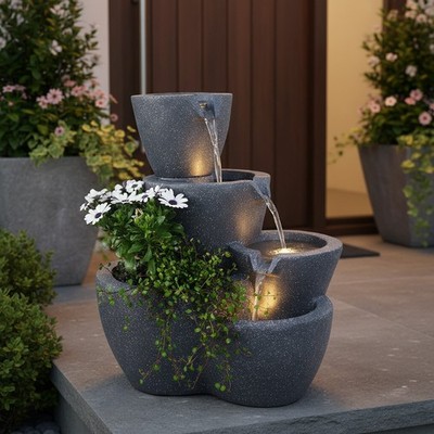 Springbrunnen Botana WW mit LED Beleuchtung Bepflanzbar Gartenbrunnen B-Ware 