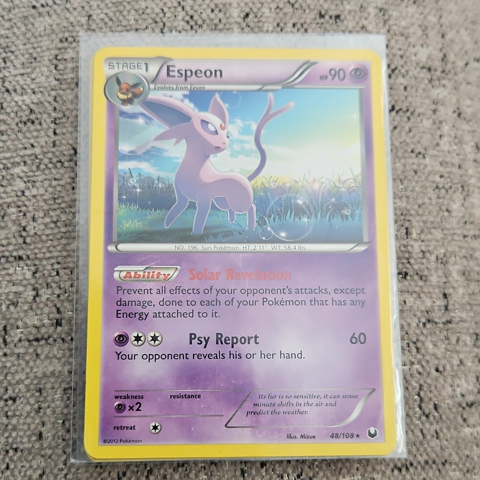Pokémon Espeon 48/108 Dark Explorers Rare Stage 1 90HP Psy Report Regular Card