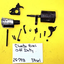 CHARTER ARMS OFF DUTY 38 SP CYLINDER BARREL + SMALL GUN PARTS SOME RUST #25-798