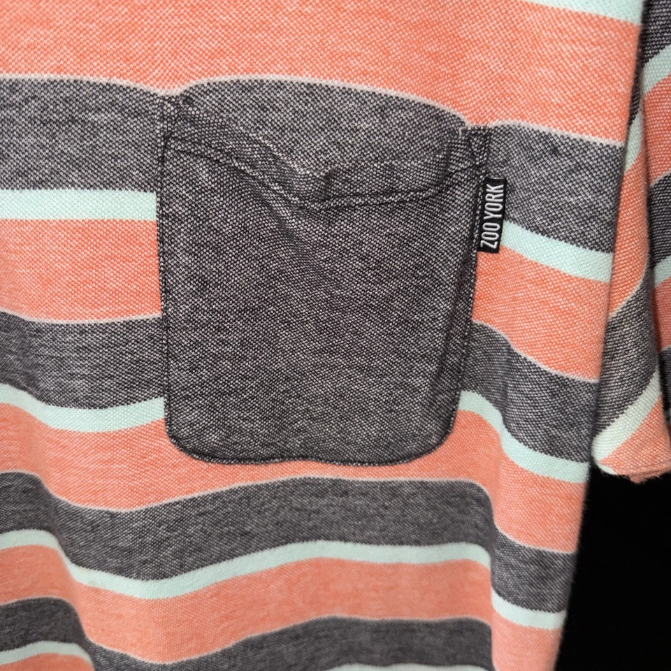 Camiseta Zoo York Cuello en V Rayas XLARGE NUEVA CON ETIQUETAS 100 % Algodón Foto 3 de 4