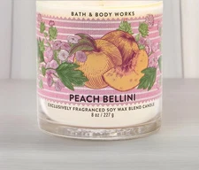Bath & BodyWorks Peach Bellini Single Wick Candle 8oz. 🆕🍑
