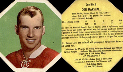 1961-62 York Yellow Backs #6 Don Marshall VG MARK