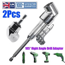 2 Pack 105° Right Angle Drill Adapter 1/4" Hex Shank Angle Drill Attachment