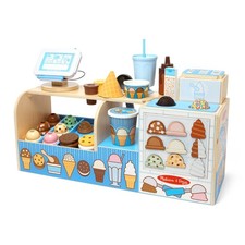 Wooden Ice Cream Counter Shop Pretend Play Food Toys for Toddlers Kids