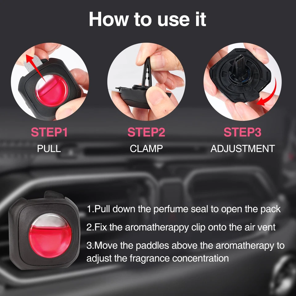 Автомобильный освежитель воздуха SZEVZO с запахом меда персика зажим, 6 автомобильных освежителей вентиляционных зажимов, 4 мл - Изображение 4 из 4