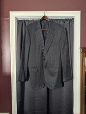 BRIONI Charcoal/Blue Striped SOFT Wool Mens Wool Bergdorf Goodman Sport Coat 48L