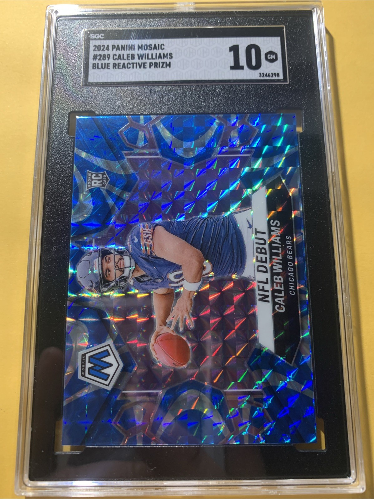 2024 Panini Mosaic Caleb Williams Reactive Blue Prizm Rookie #289!  SGC  10!