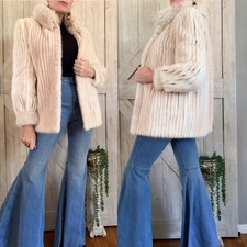 Vintage 80  s Blonde Mink And Fox Fur Jacket