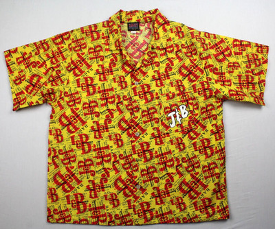 Vintage J&B Scotch Whisky Made In USA Button Up Shirt Size L/XL AOP 90's
