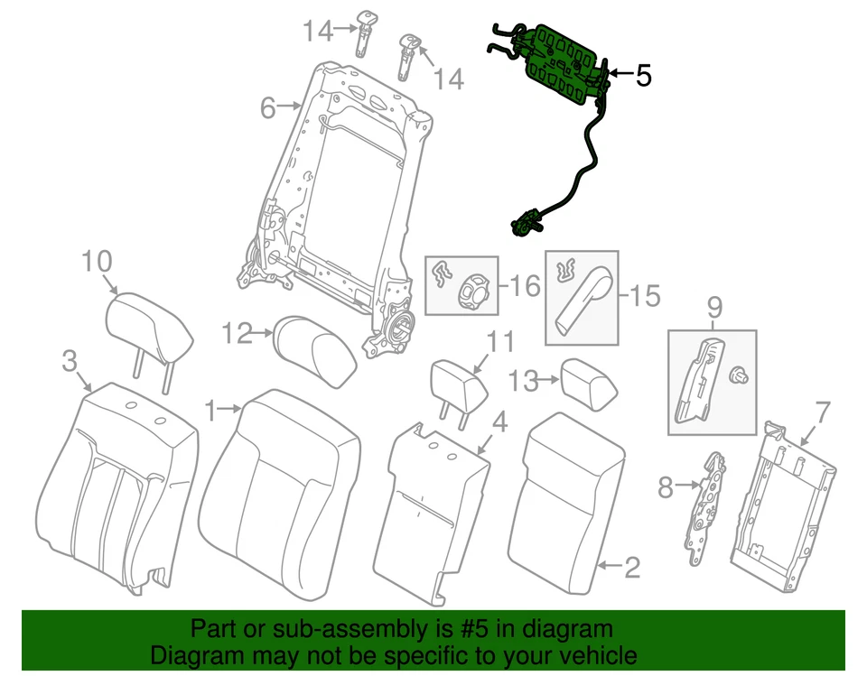 Ford 2010-2019 original - soporte lumbar 8A5Z-5465500-C Foto 2 de 3