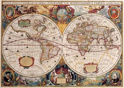 Vintage World Map Wall Art Poster - Antique Style Decor Fine Art Print